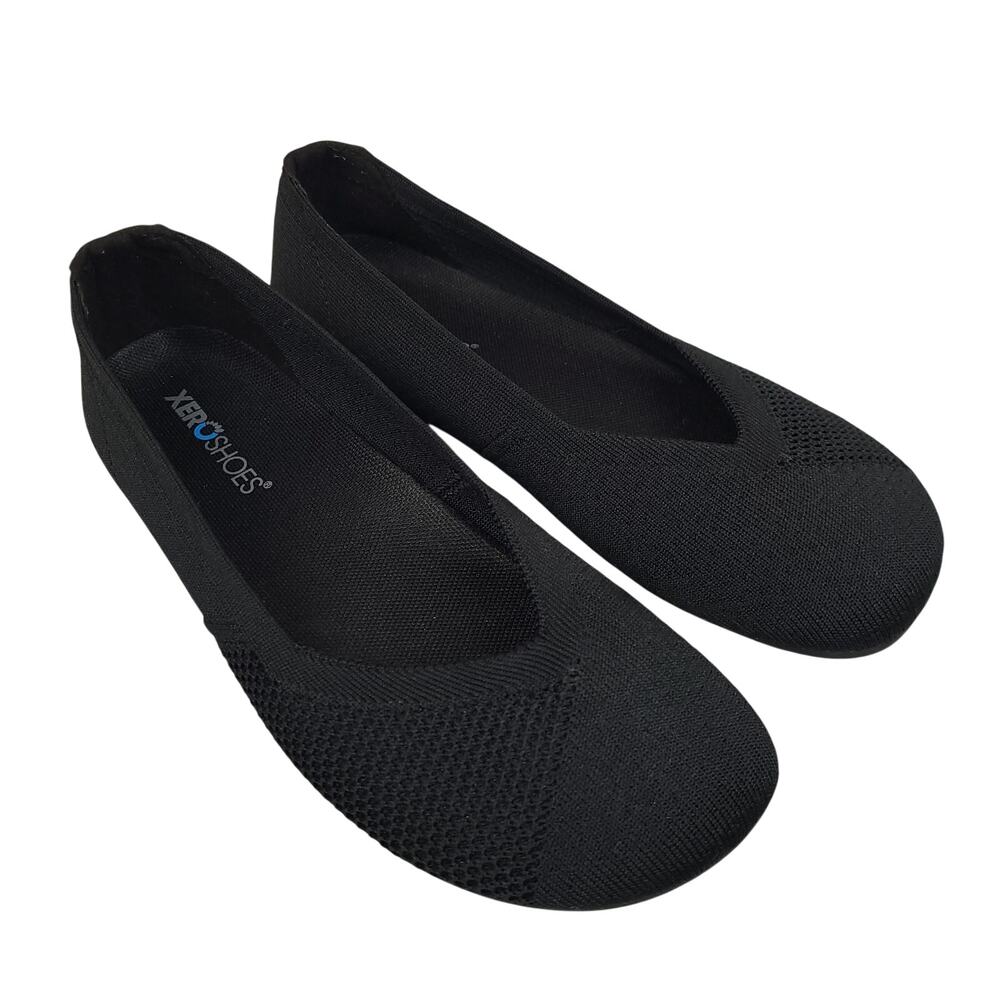 Xero Shoes Phoenix Knit Ballet Flats Womens 7.5 Black Barefoot Minimalist EUC - Picture 4 of 11